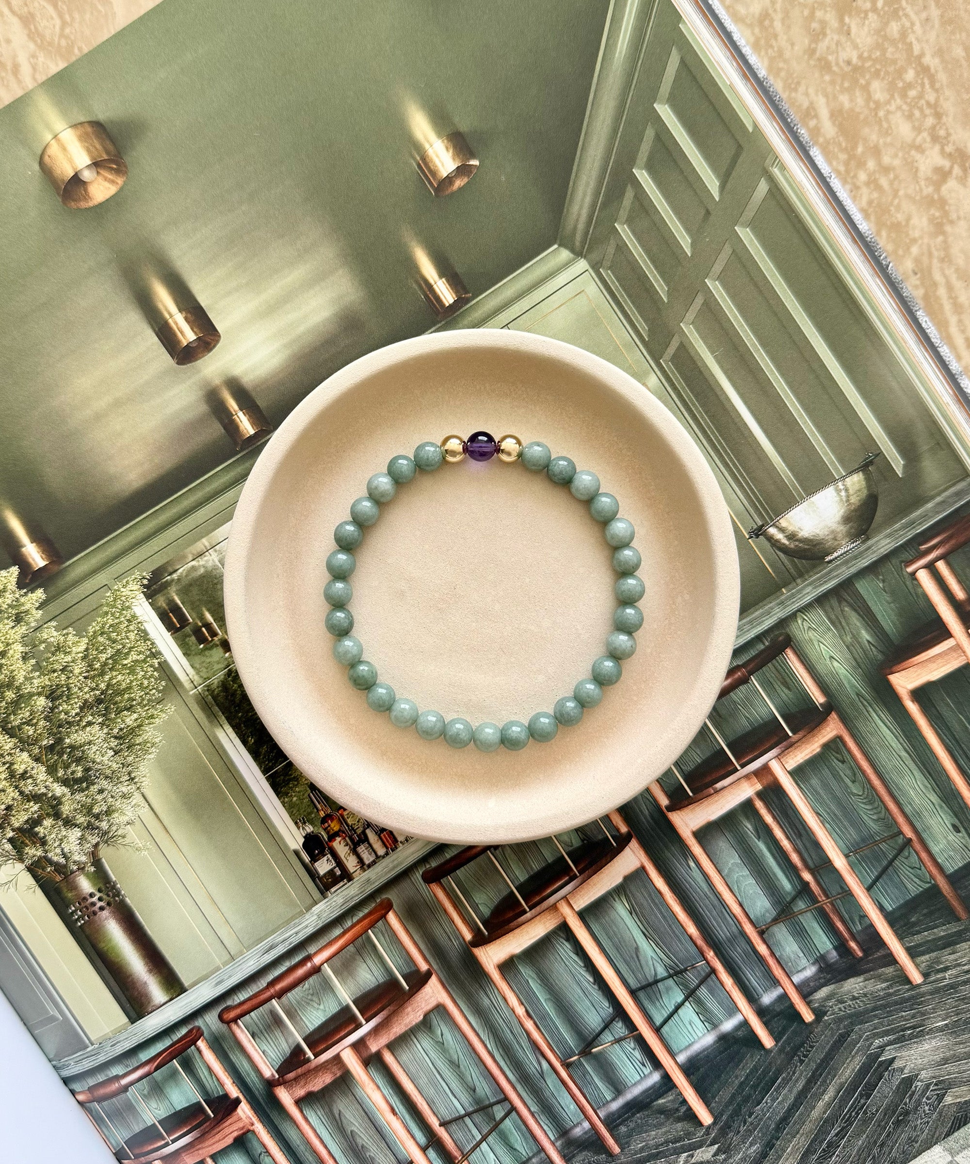 AQUARIUS ABUNDANCE BRACELET WITH AMETHYST & JADE