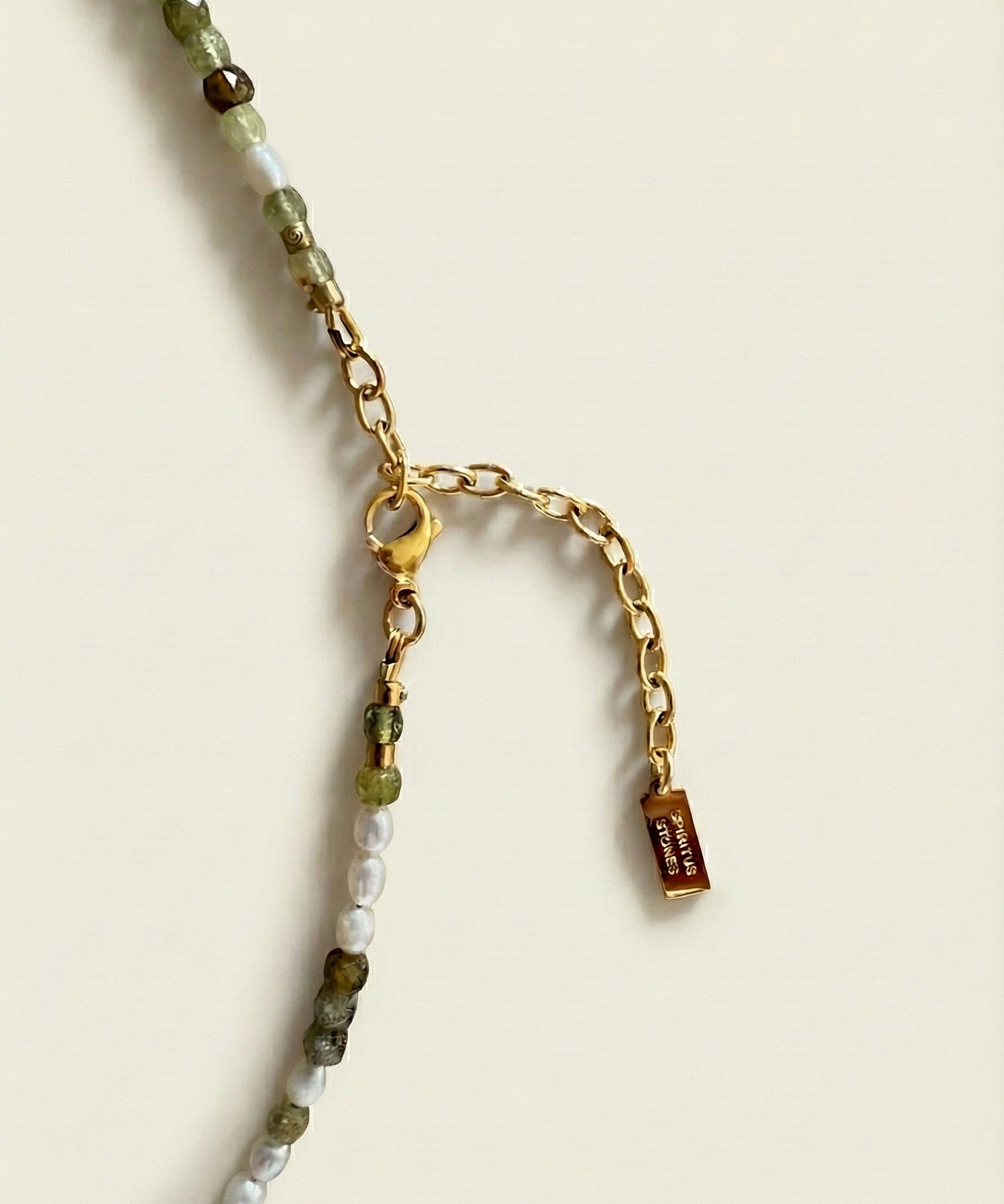 DIVINE LOVE NECKLACE WITH TSAVORITE GARNET & PEARLS