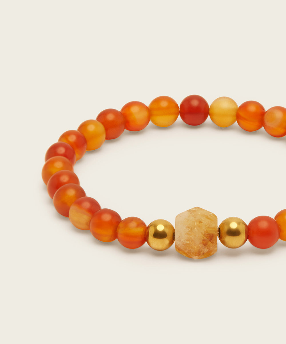 FIRE HORSE BRACELET WITH CITRINE & CARNELIAN