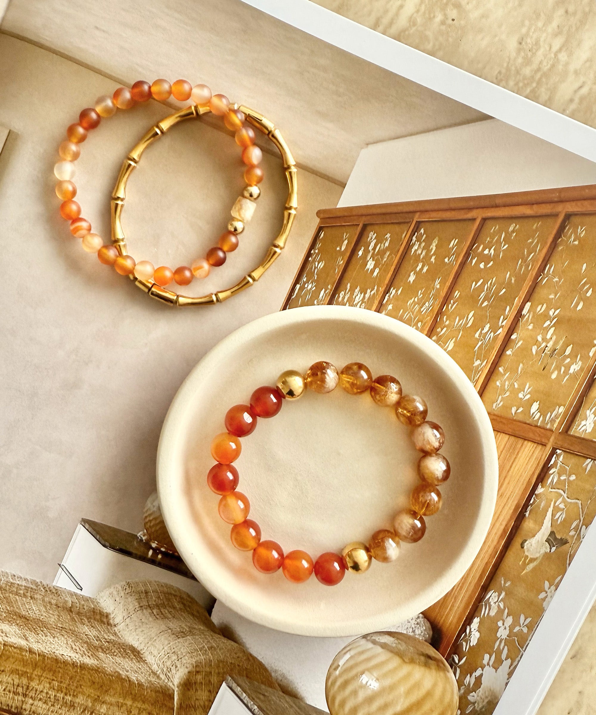 FIRE HORSE BRACELET WITH CITRINE & CARNELIAN (GRANDE-EDITION)