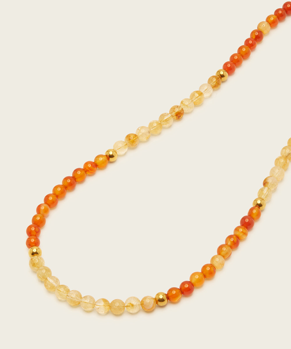 FIRE HORSE NECKLACE WITH CITRINE & CARNELIAN