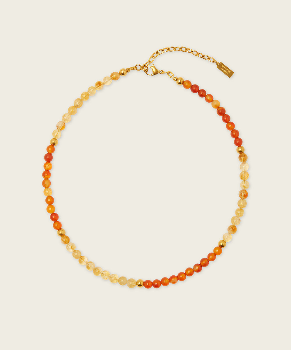 FIRE HORSE NECKLACE WITH CITRINE & CARNELIAN