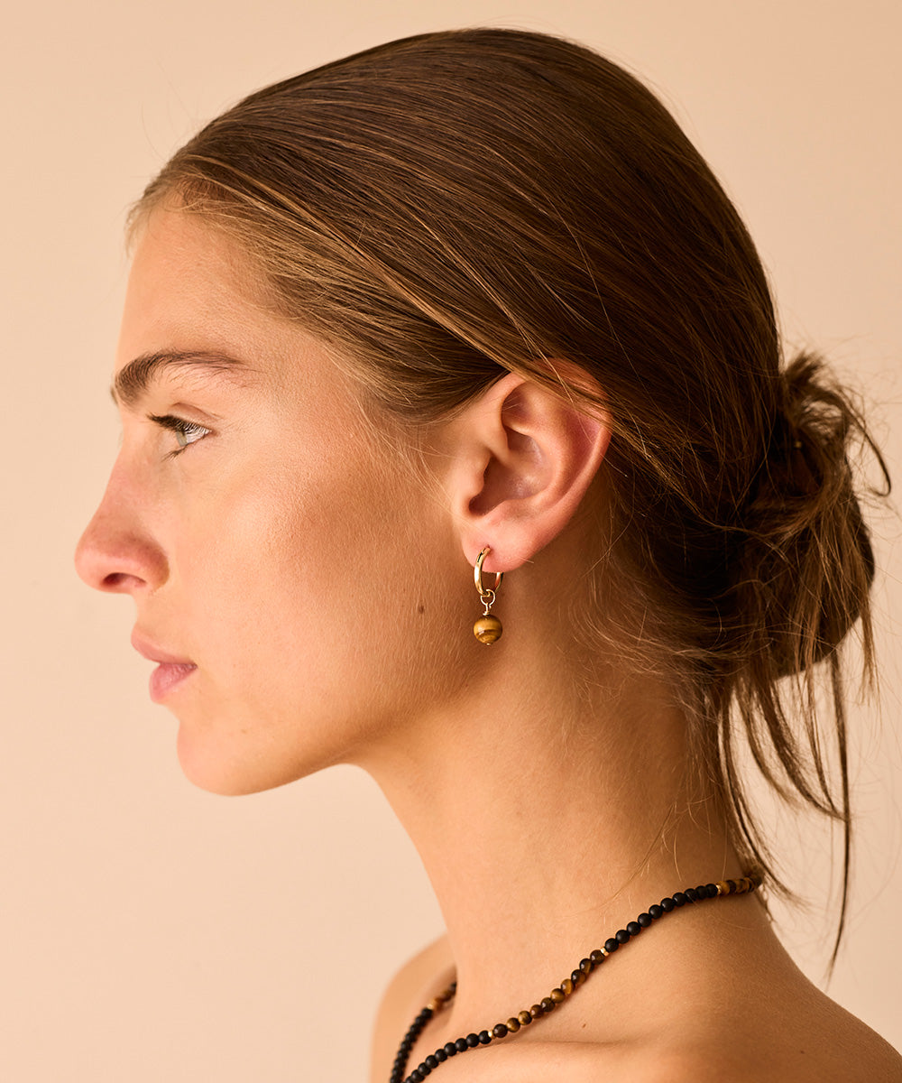 HIGHER COURAGE EARRINGS WITH TIGER'S EYE