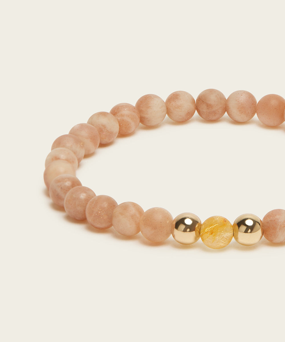 INNER FREEDOM BRACELET WITH RUTILATED QUARTZ & SUNSTONE