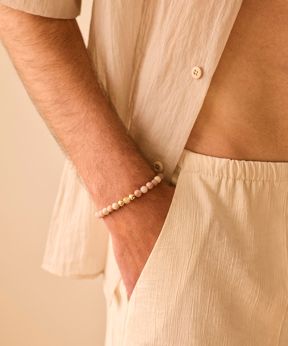 INNER FREEDOM BRACELET WITH RUTILATED QUARTZ & SUNSTONE