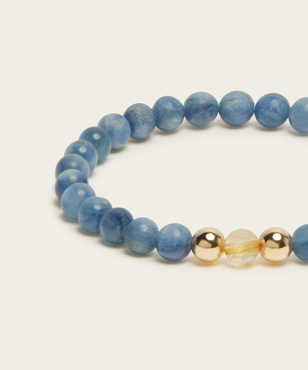 INNER HARMONY BRACELET WITH RUTILATED QUARTZ & KYANITE