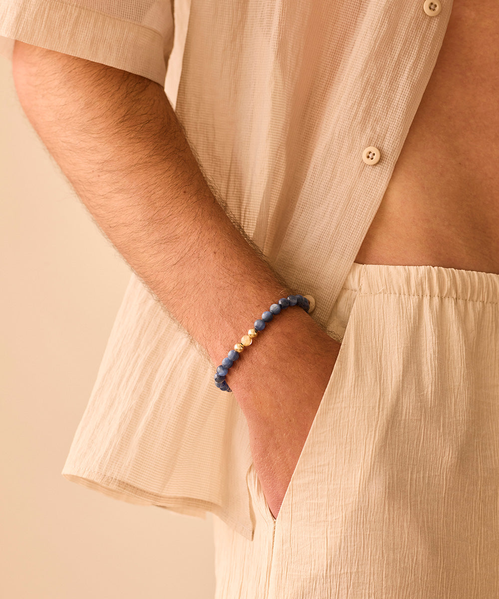 INNER HARMONY BRACELET WITH RUTILATED QUARTZ & KYANITE