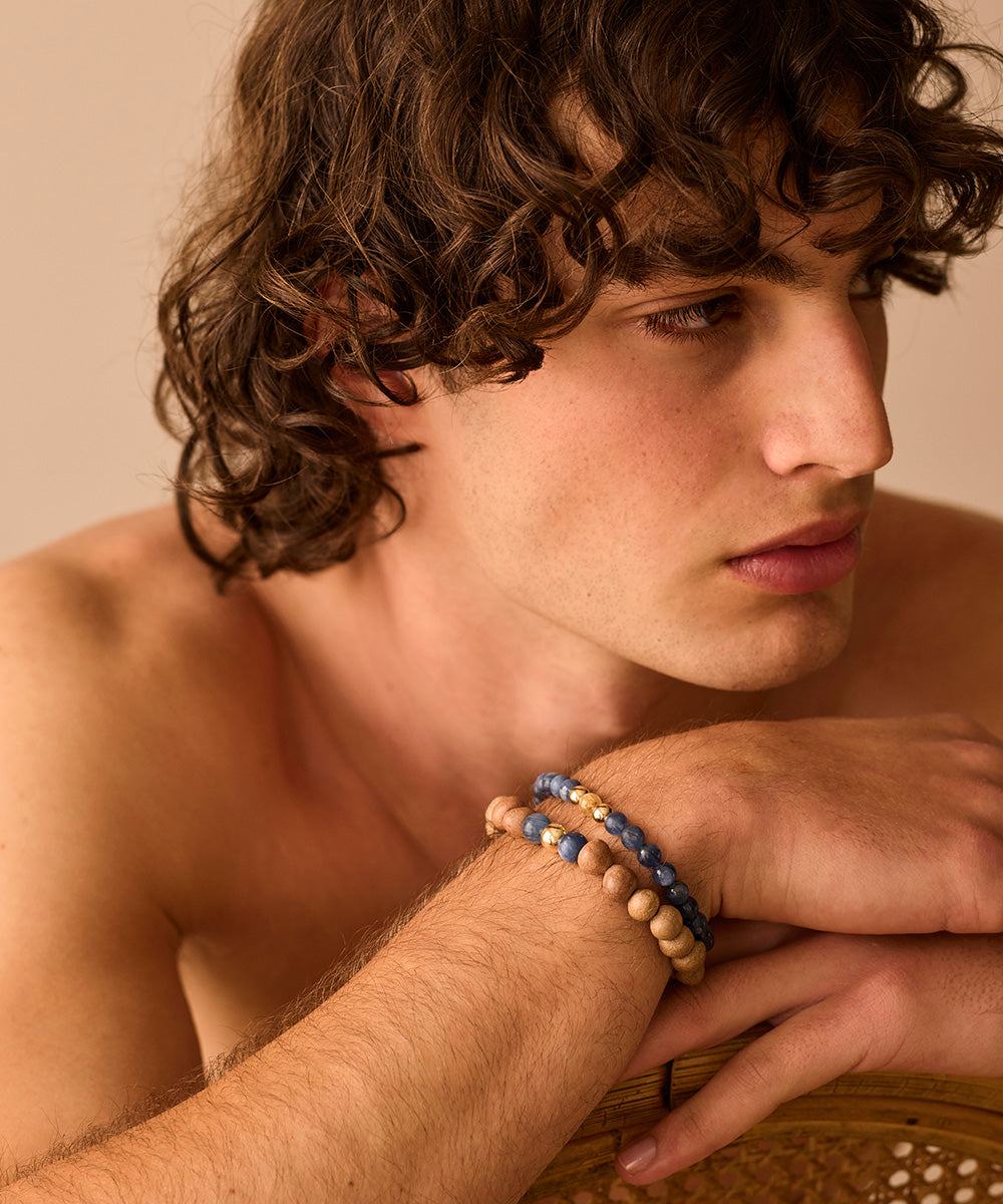 INNER HARMONY BRACELET WITH RUTILATED QUARTZ & KYANITE