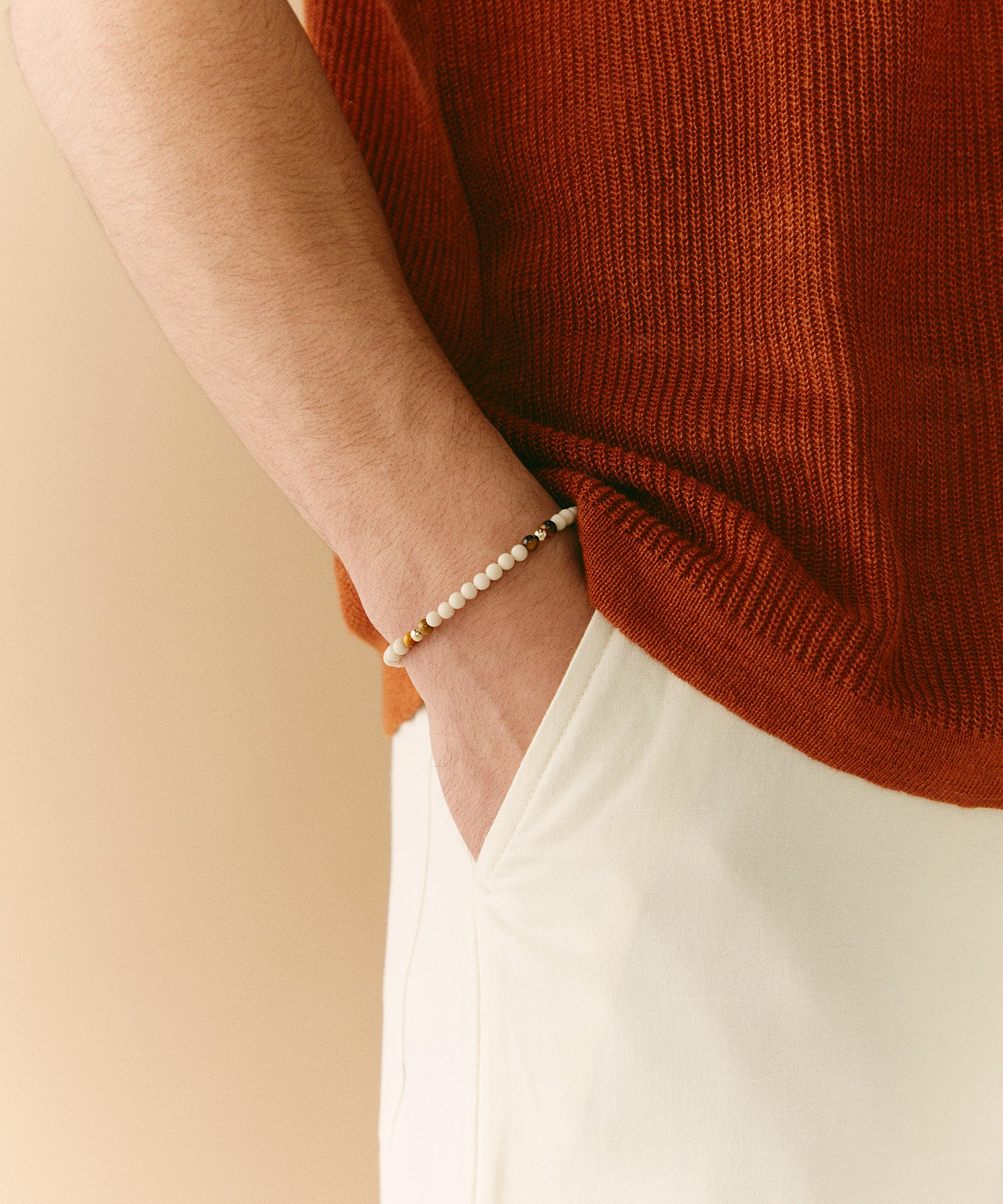 KINDRED PEACE BRACELET WITH FOSSIL CORAL & TIGER'S EYE