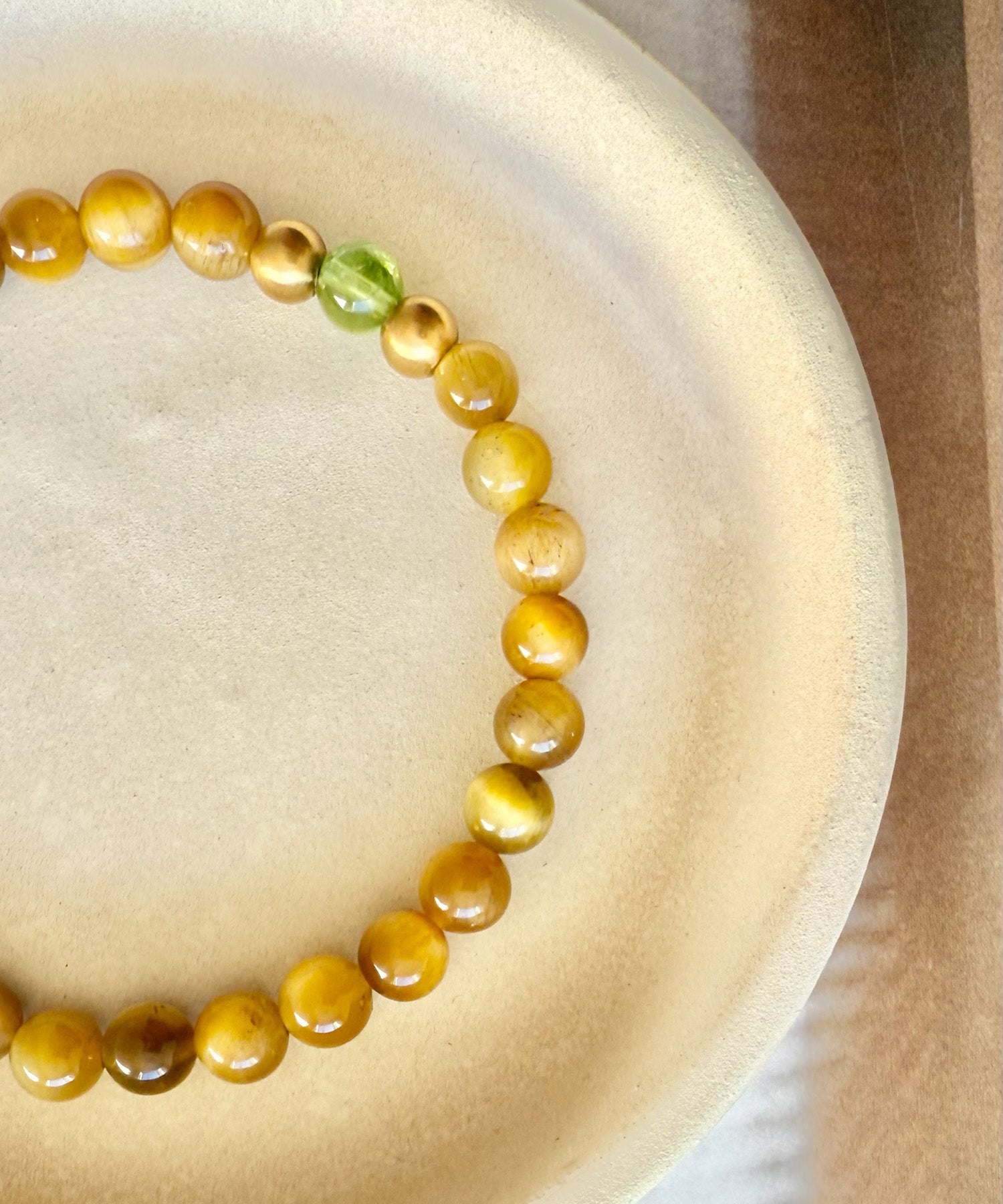 LEO WARRIOR BRACELET WITH PERIDOT & GOLDEN TIGERS EYE (LIMITED-EDITION)