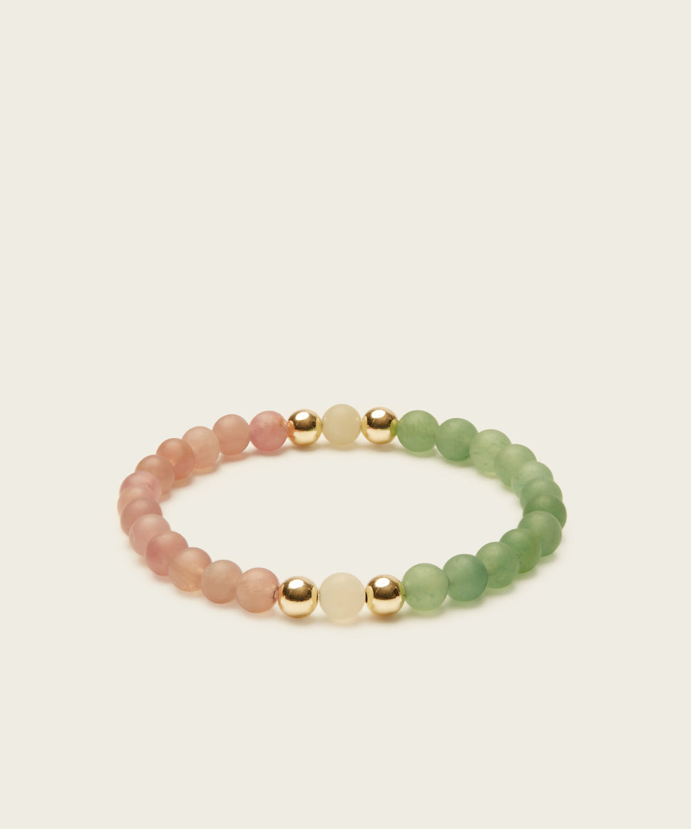 THE MOON GODDESS BRACELET WITH MOONSTONE, ROSE QUARTZ & AVENTURINE