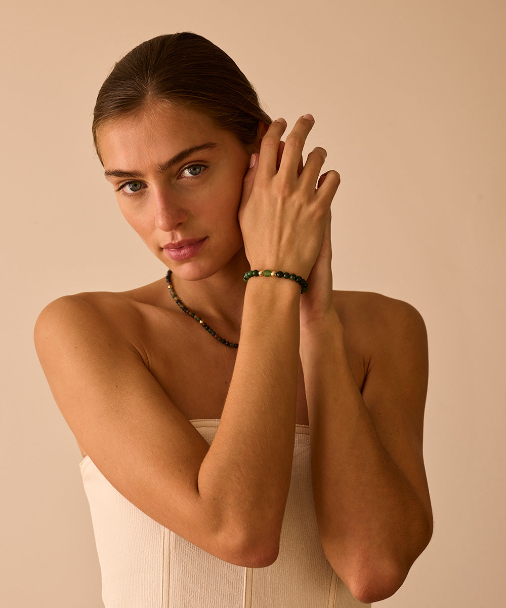 NEW BEGINNINGS BRACELET WITH AVENTURINE & AFRICAN JADE