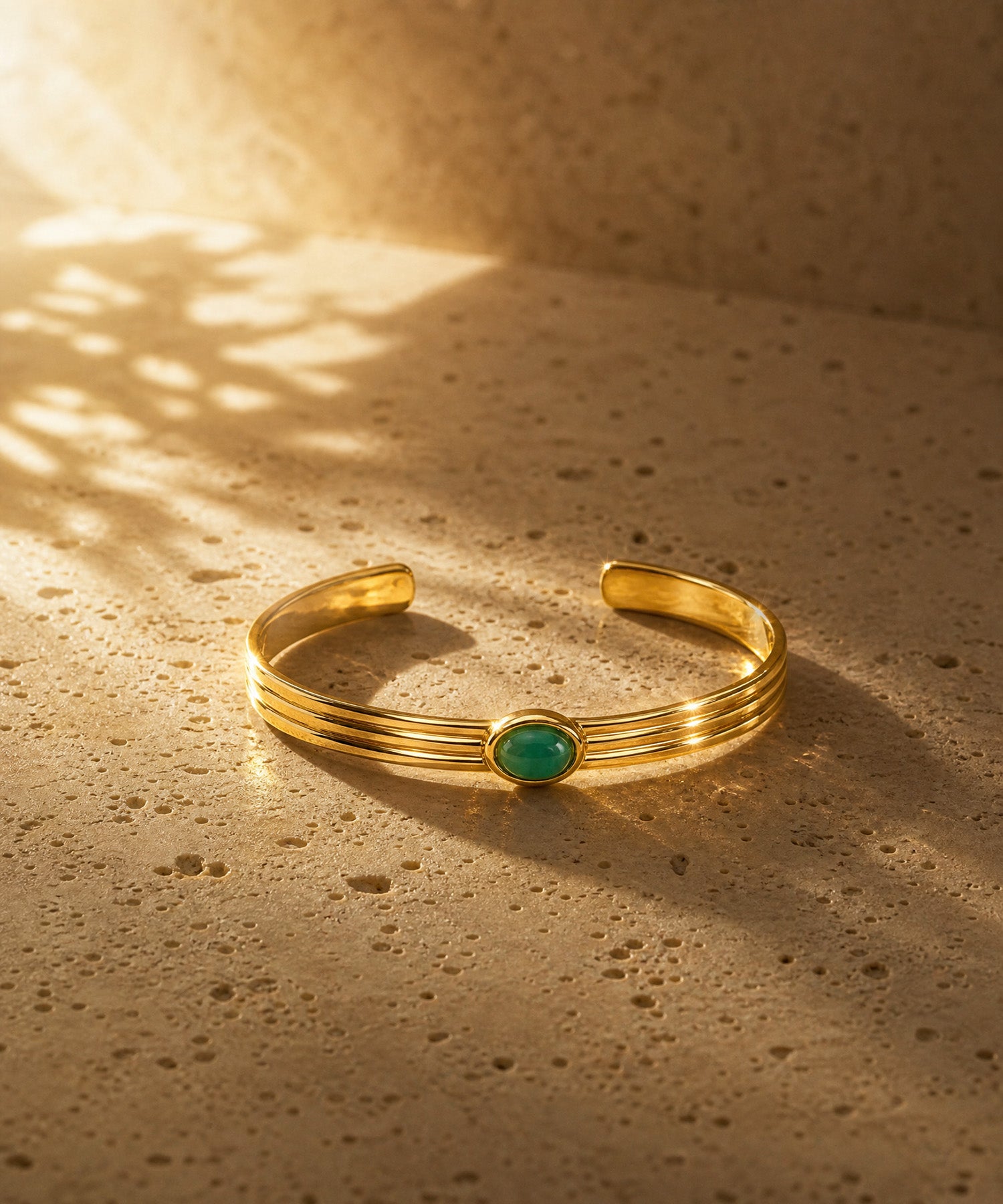 NEW BEGINNINGS CUFF BRACELET WITH AVENTURINE (LIMITED-EDITION)