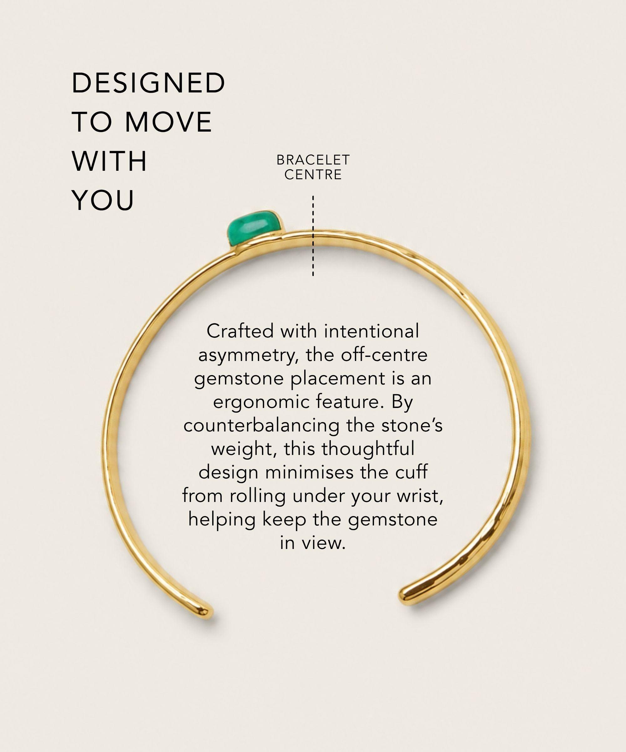 NEW BEGINNINGS CUFF BRACELET WITH AVENTURINE (LIMITED-EDITION)