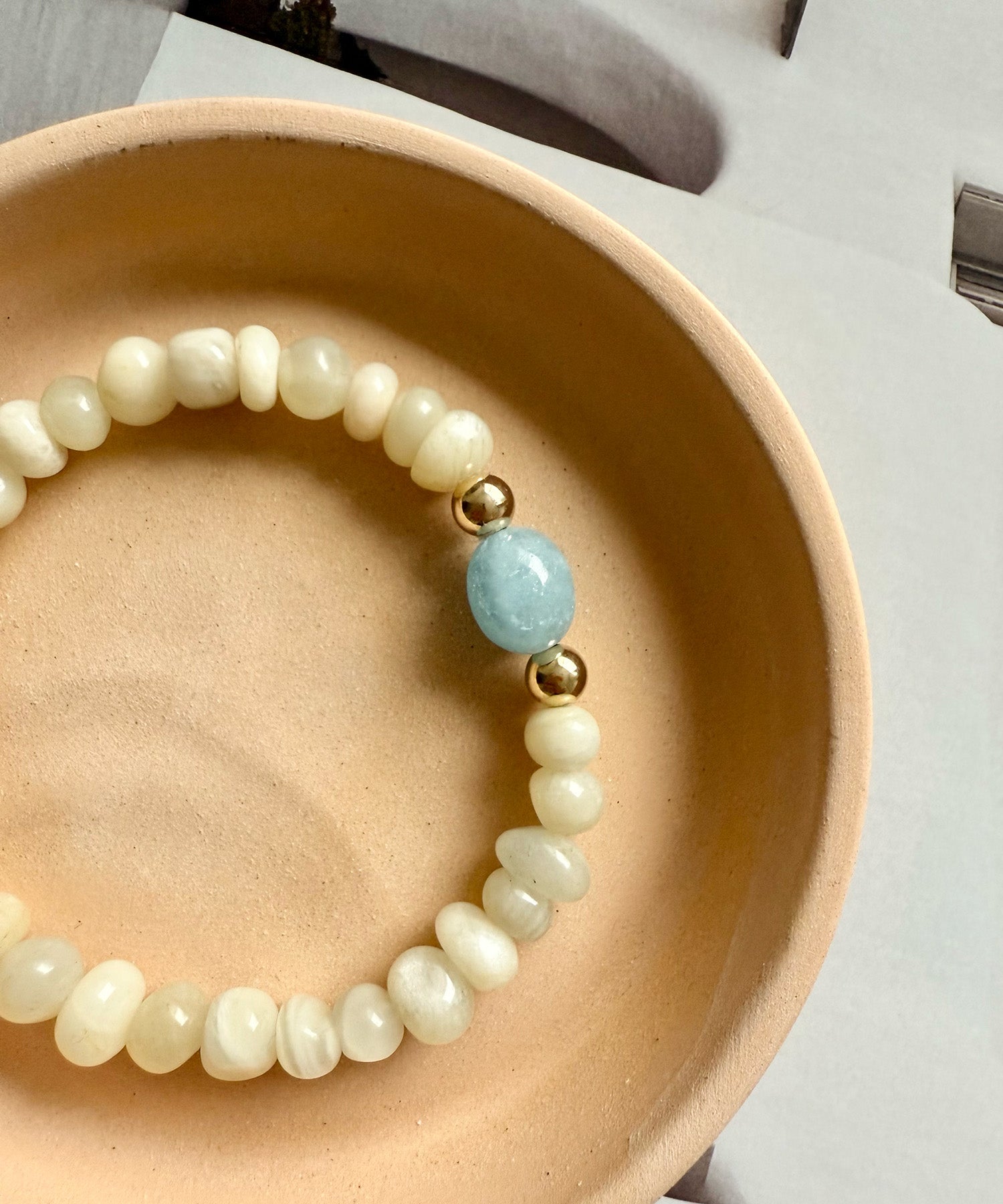 PISCES NEW BEGINNINGS BRACELET WITH AQUAMARINE & MOONSTONE (SUMMER EDITION)