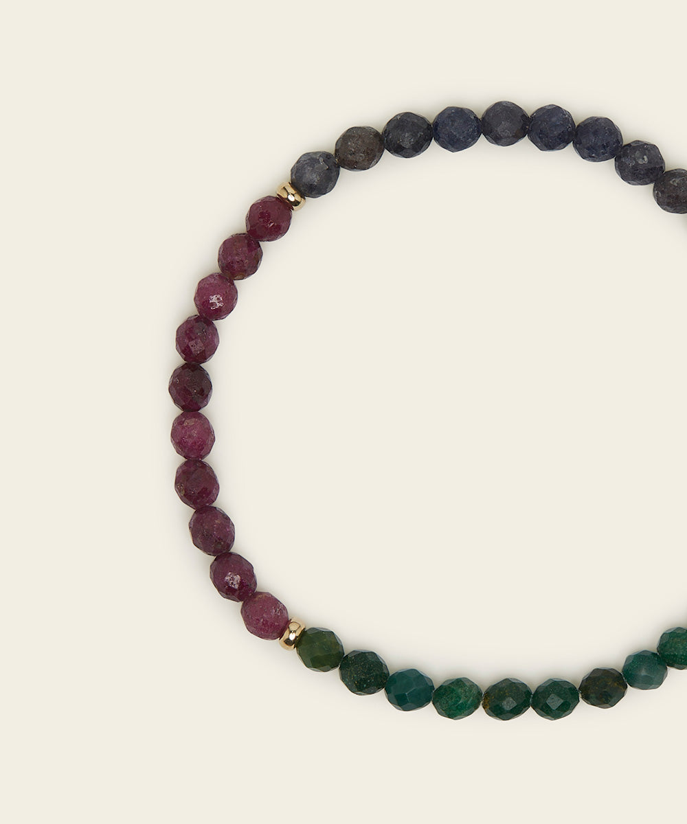 PRECIOUS ENERGY BRACELET WITH EMERALD, RUBY & SAPPHIRE