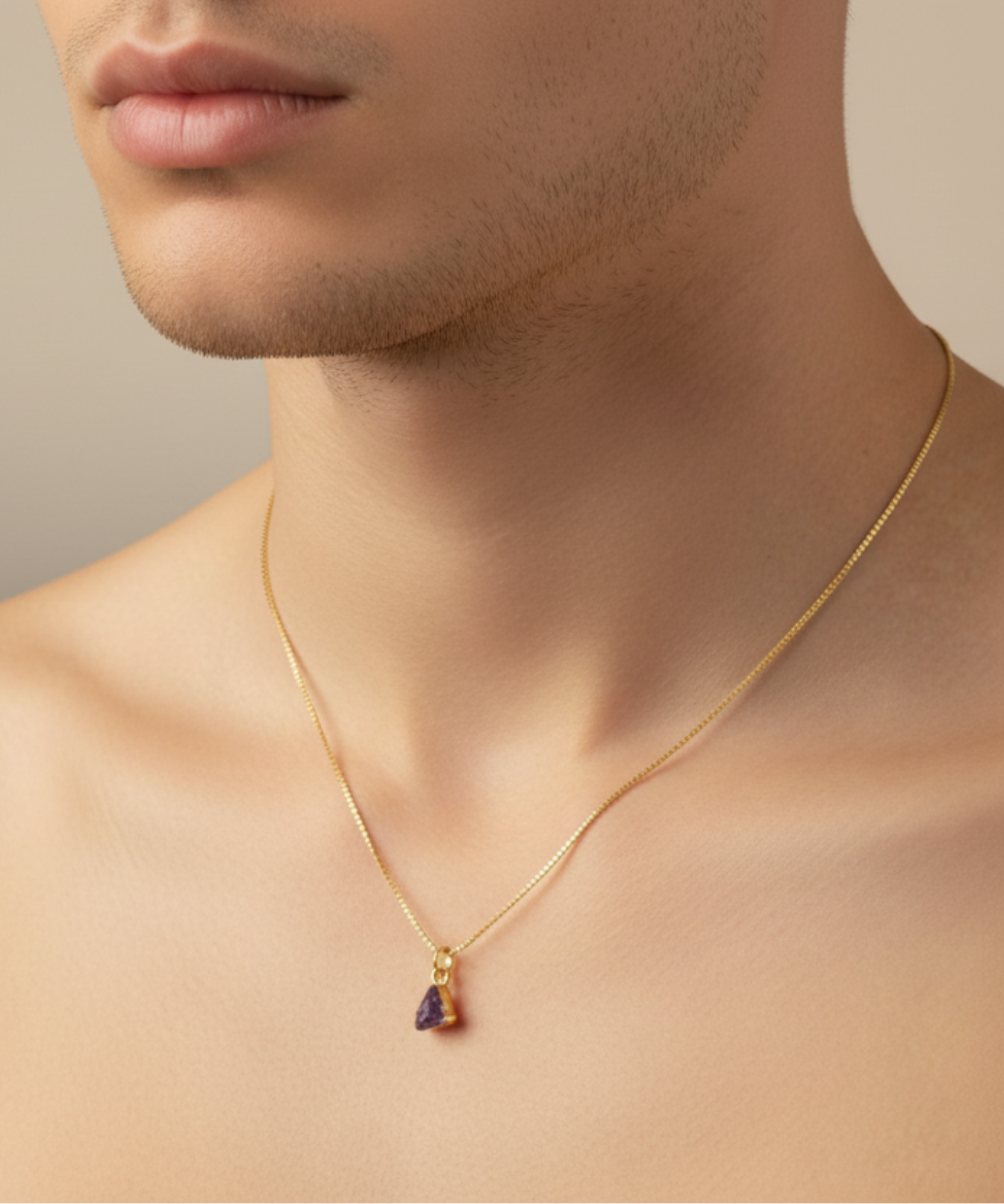 THE AQUARIUS NECKLACE WITH AMETHYST