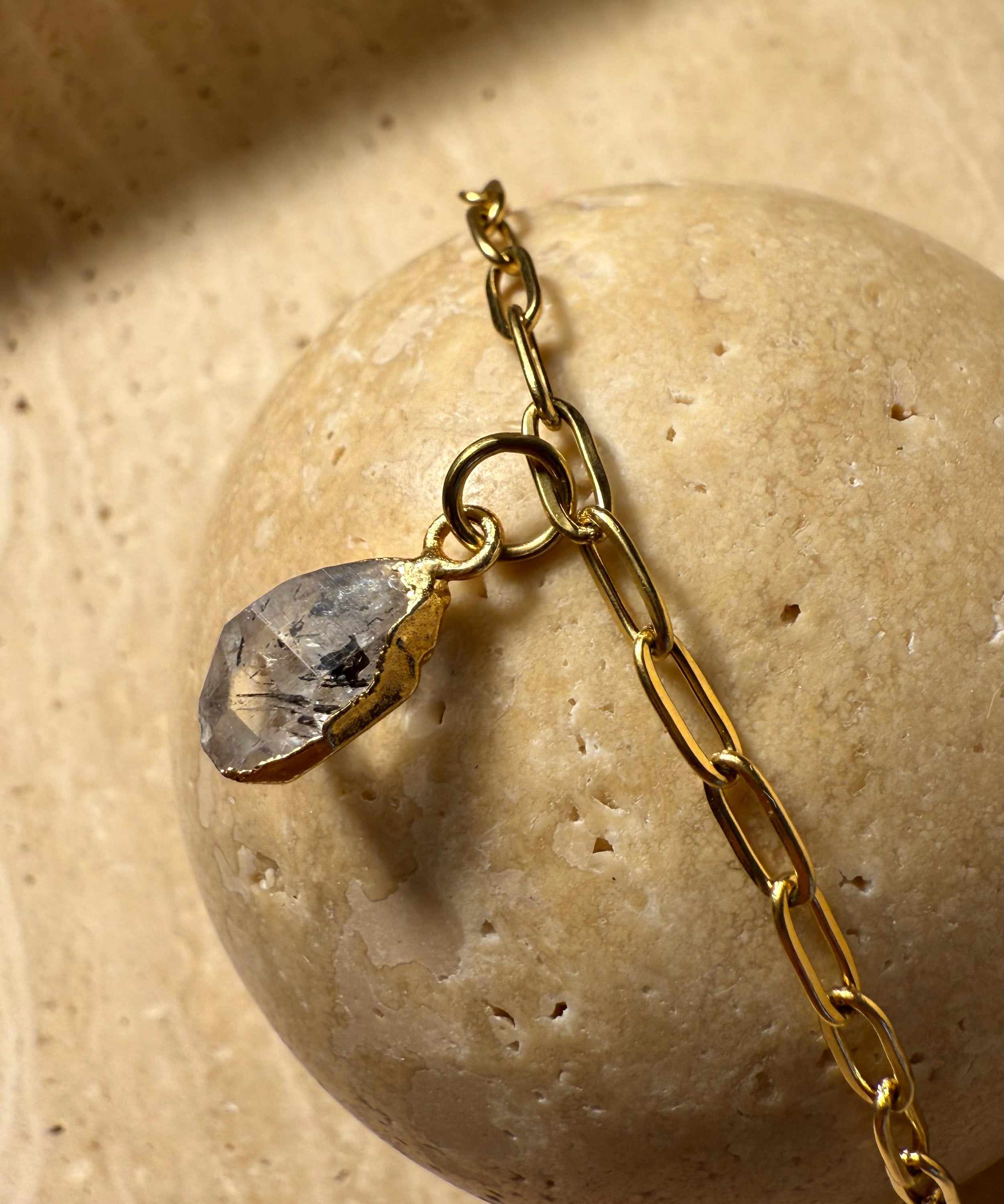 THE ARIES BRACELET WITH HERKIMER DIAMOND QUARTZ