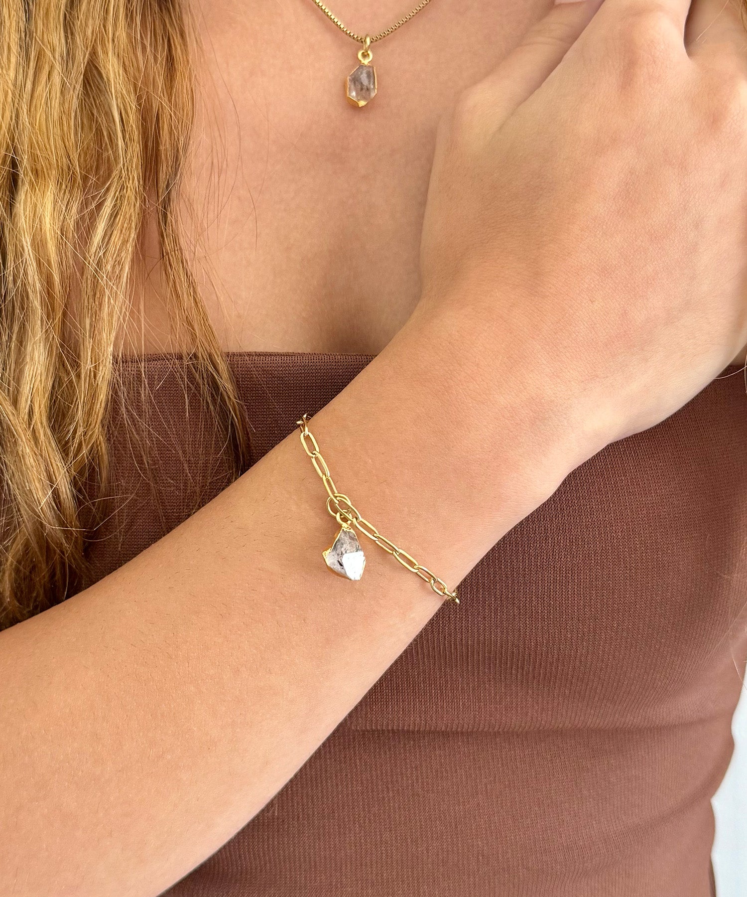 THE ARIES BRACELET WITH HERKIMER DIAMOND QUARTZ