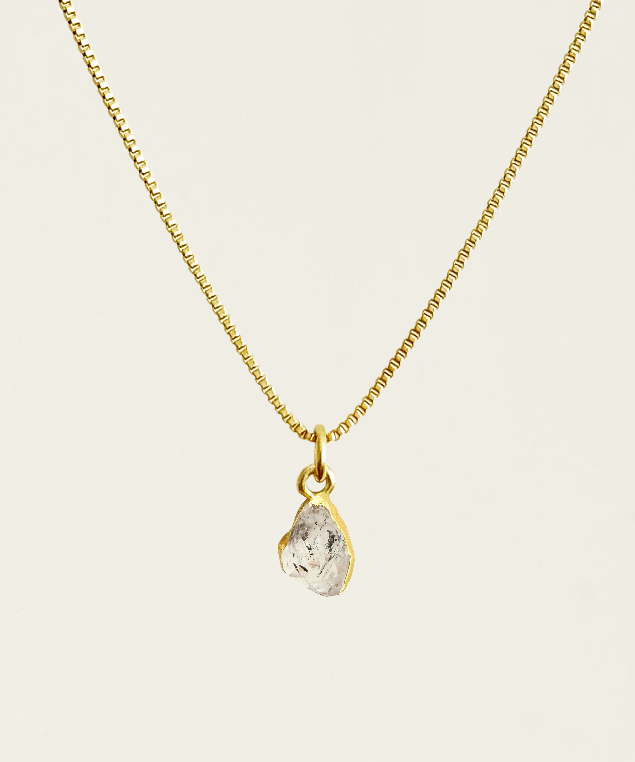 THE ARIES NECKLACE WITH HERKIMER DIAMOND QUARTZ