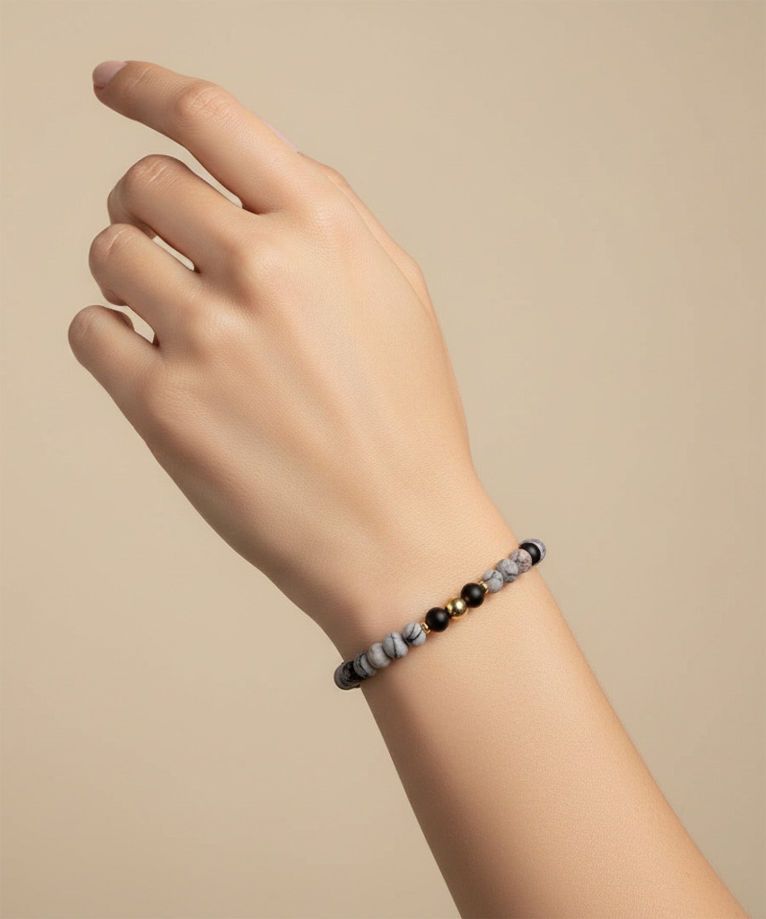 UNIVERSAL ENERGY BRACELET WITH MAP JASPER & ONYX