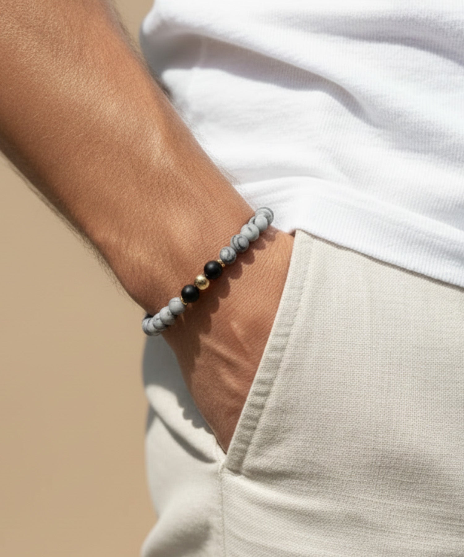 UNIVERSAL ENERGY BRACELET WITH MAP JASPER & ONYX