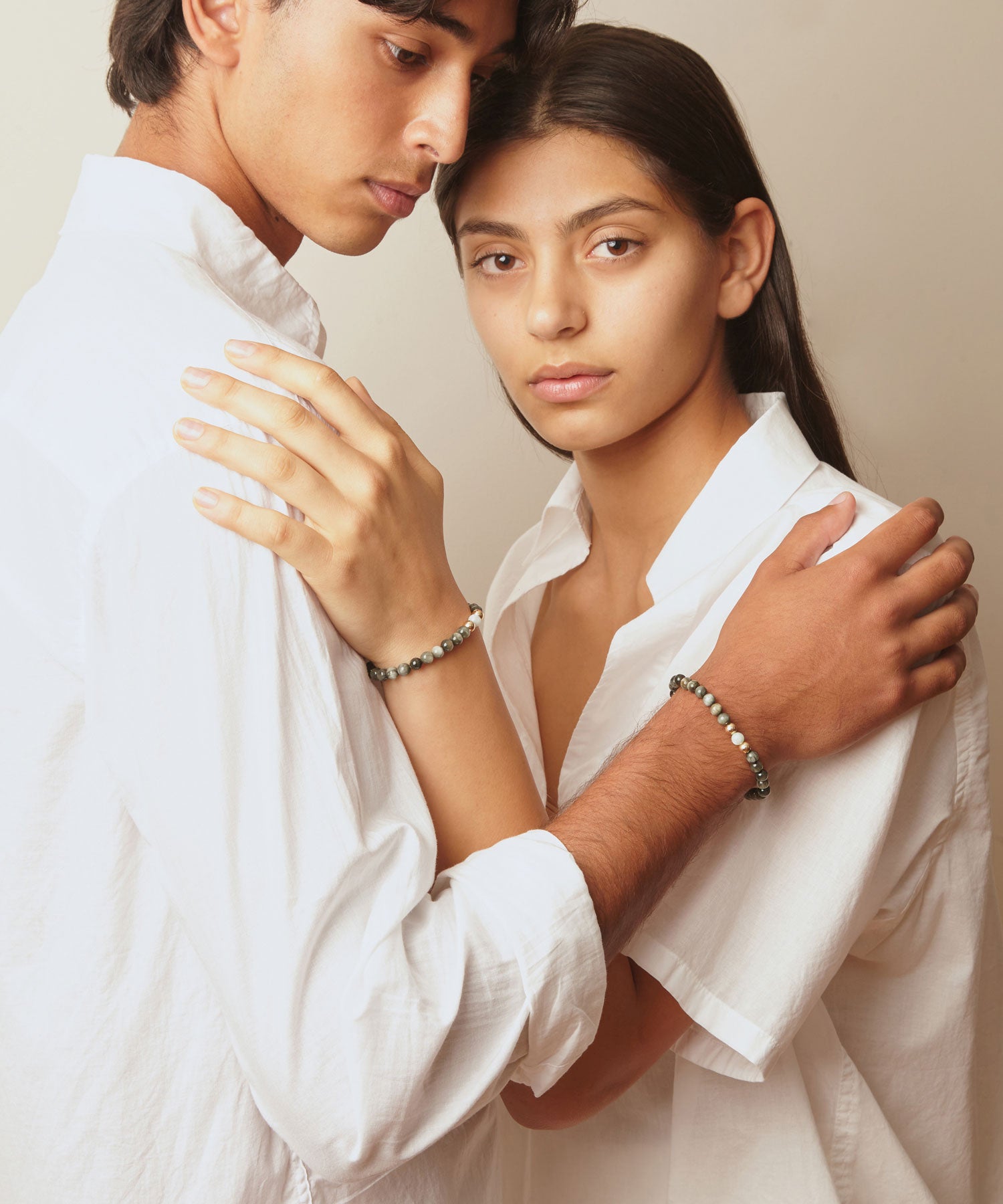 ABUNDANCE BRACELET WITH JADE & HAWK'S EYE