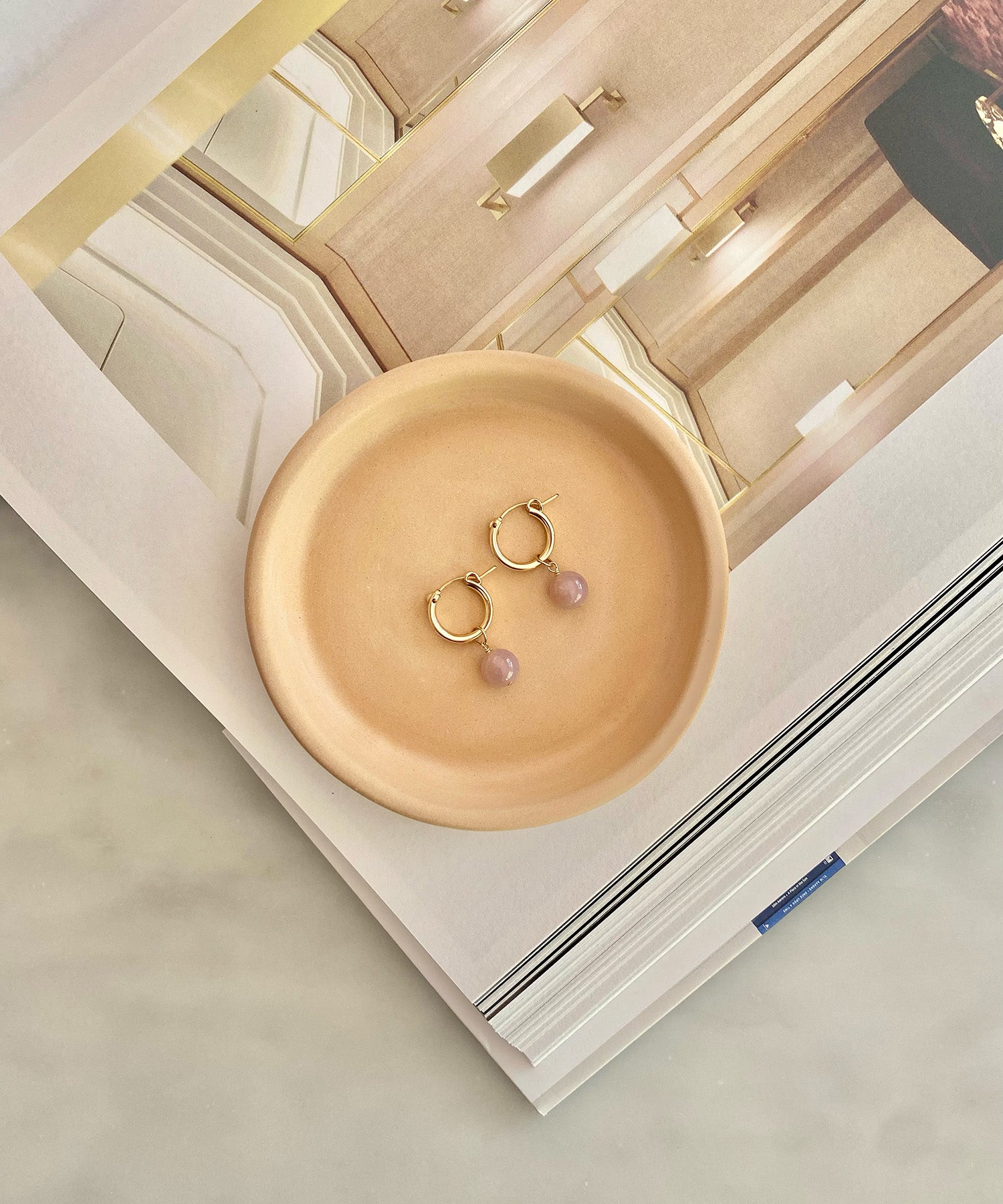 HIGHER LOVE EARRINGS WITH MADAGASCAR ROSE QUARTZ