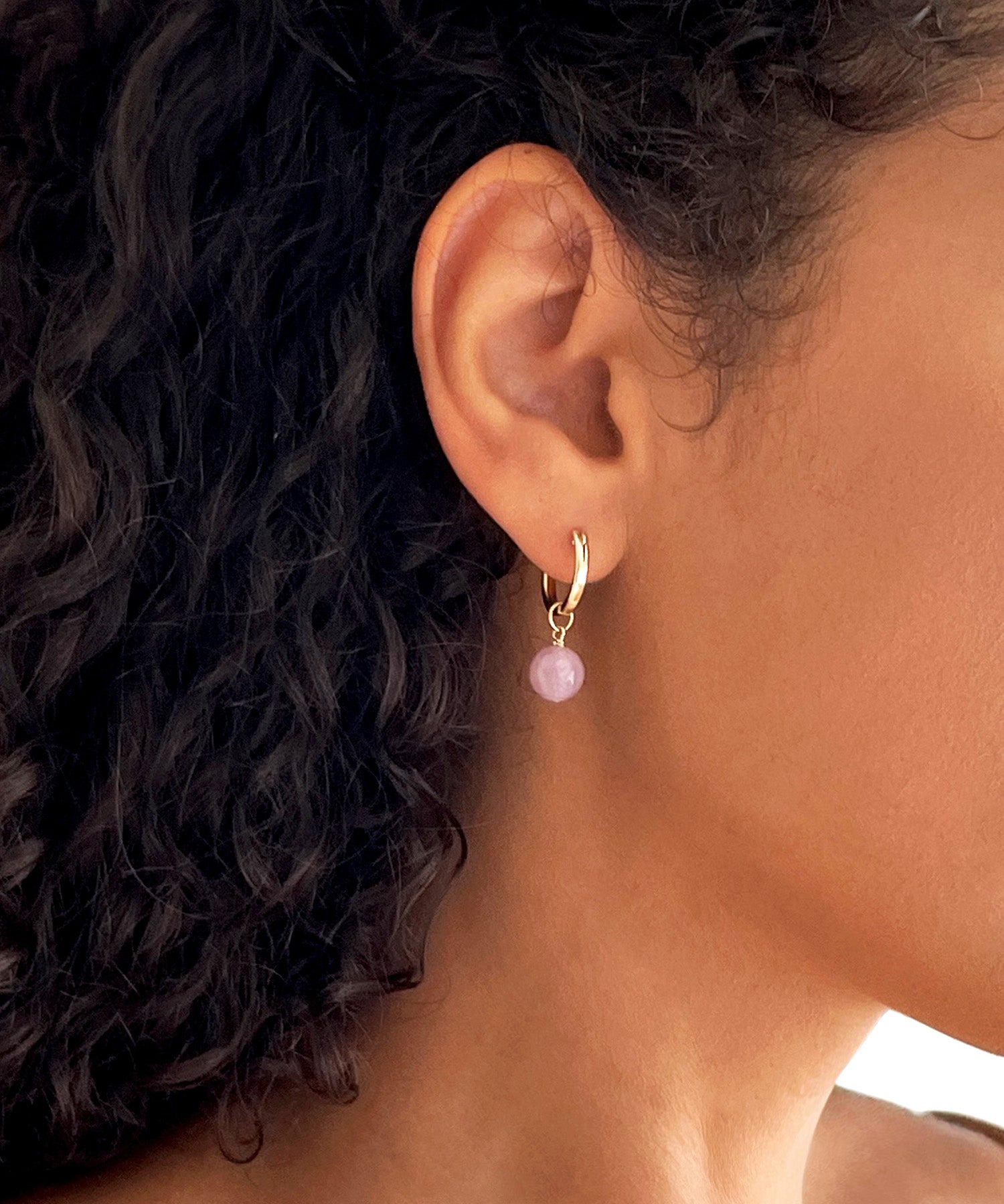 HIGHER LOVE EARRINGS WITH MADAGASCAR ROSE QUARTZ