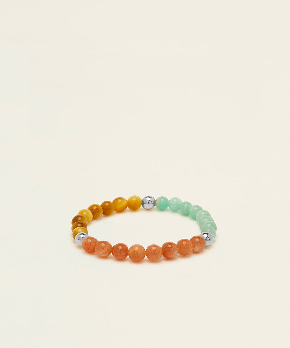 KIDS POWER BRACELET WITH GOLDEN TIGER'S EYE, SUNSTONE & AMAZONITE