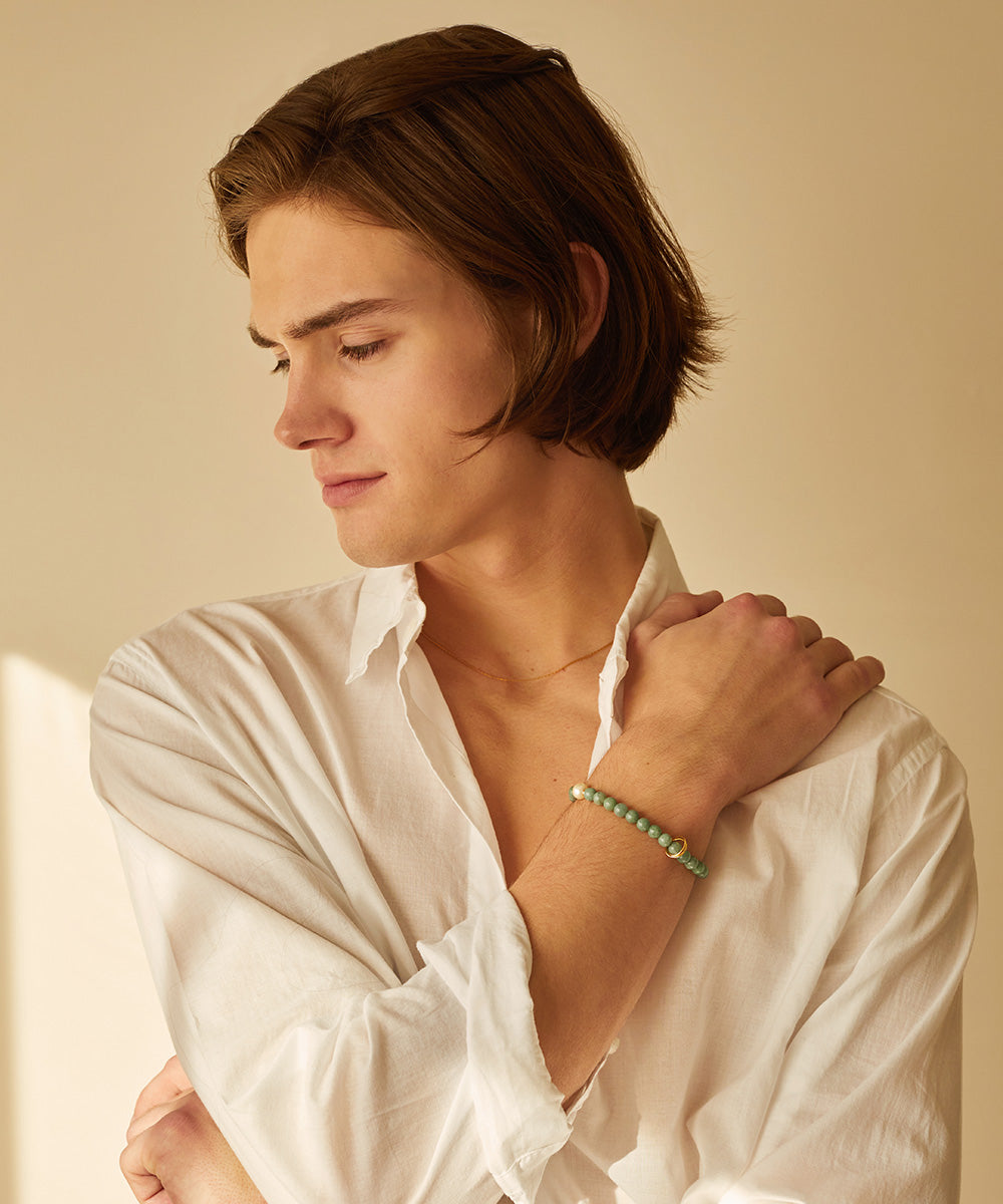 SOULMATES HARMONY BRACELET WITH AKOYA PEARL & BURMESE JADE