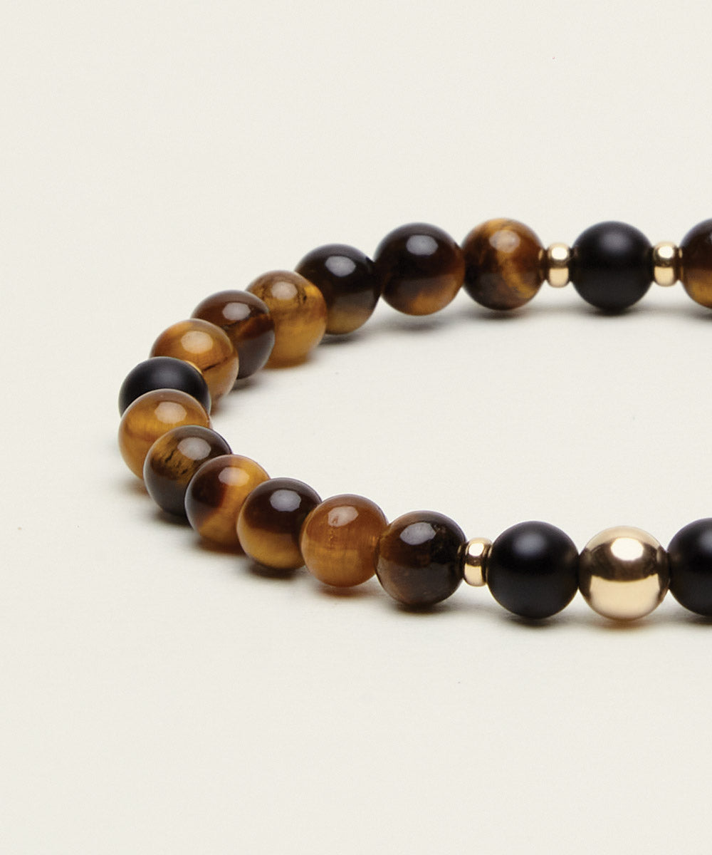 UNIVERSAL INSPIRATION BRACELET WITH TIGERS EYE & ONYX