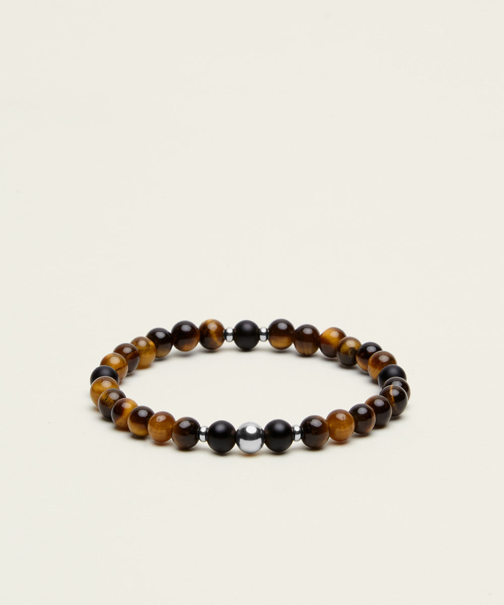 UNIVERSAL INSPIRATION BRACELET WITH TIGERS EYE & ONYX
