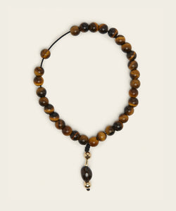 ABUNDANCE WORRY BEADS WITH TIGER'S EYE & SMOKY QUARTZ