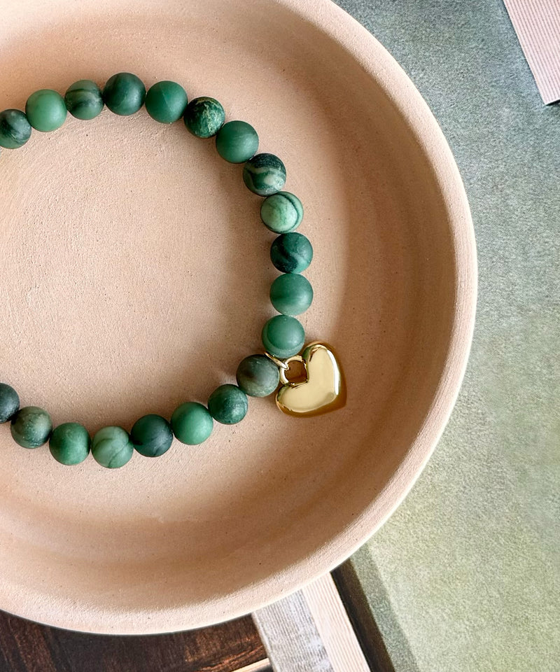 ABUNDANT HEART BRACELET WITH AFRICAN JADE