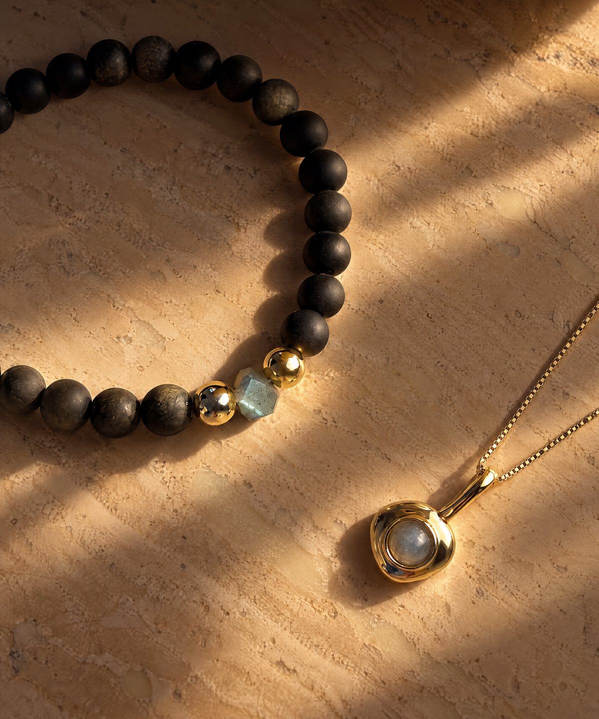 ALCHEMIST BRACELET WITH LABRADORITE & GOLDEN OBSIDIAN