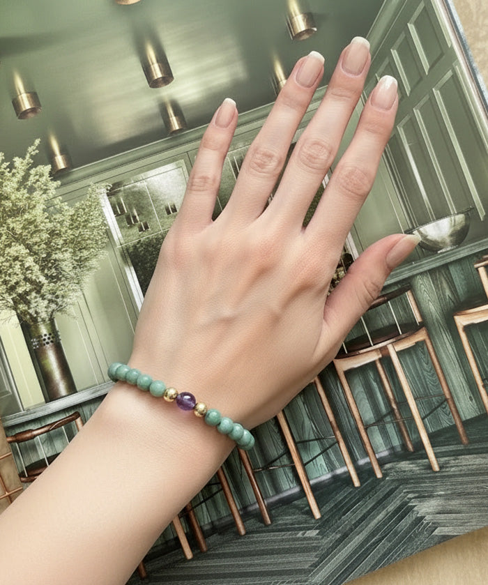 AQUARIUS ABUNDANCE BRACELET WITH AMETHYST & JADE