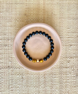 CALM COURAGE BRACELET WITH ONYX & TIGER'S EYE (LIMITED-EDITION)