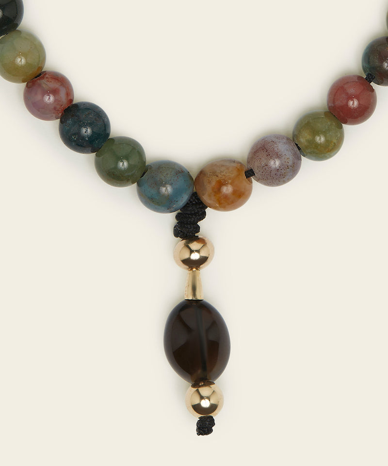 CALMING WORRY BEADS WITH INDIAN AGATE & SMOKY QUARTZ