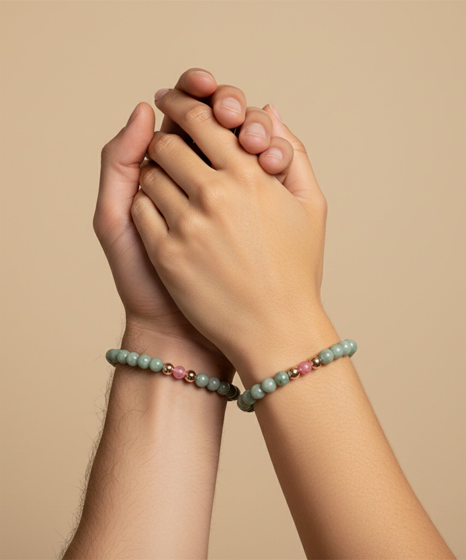 ETERNAL HORIZON BRACELET WITH RHODOCHROSITE & BURMESE JADE