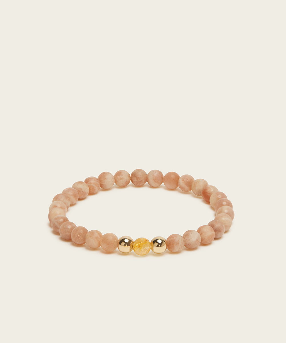 INNER FREEDOM BRACELET WITH RUTILATED QUARTZ & SUNSTONE