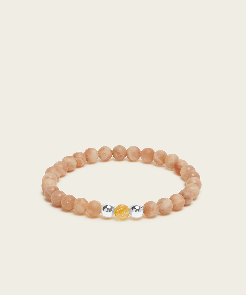INNER FREEDOM BRACELET WITH RUTILATED QUARTZ & SUNSTONE