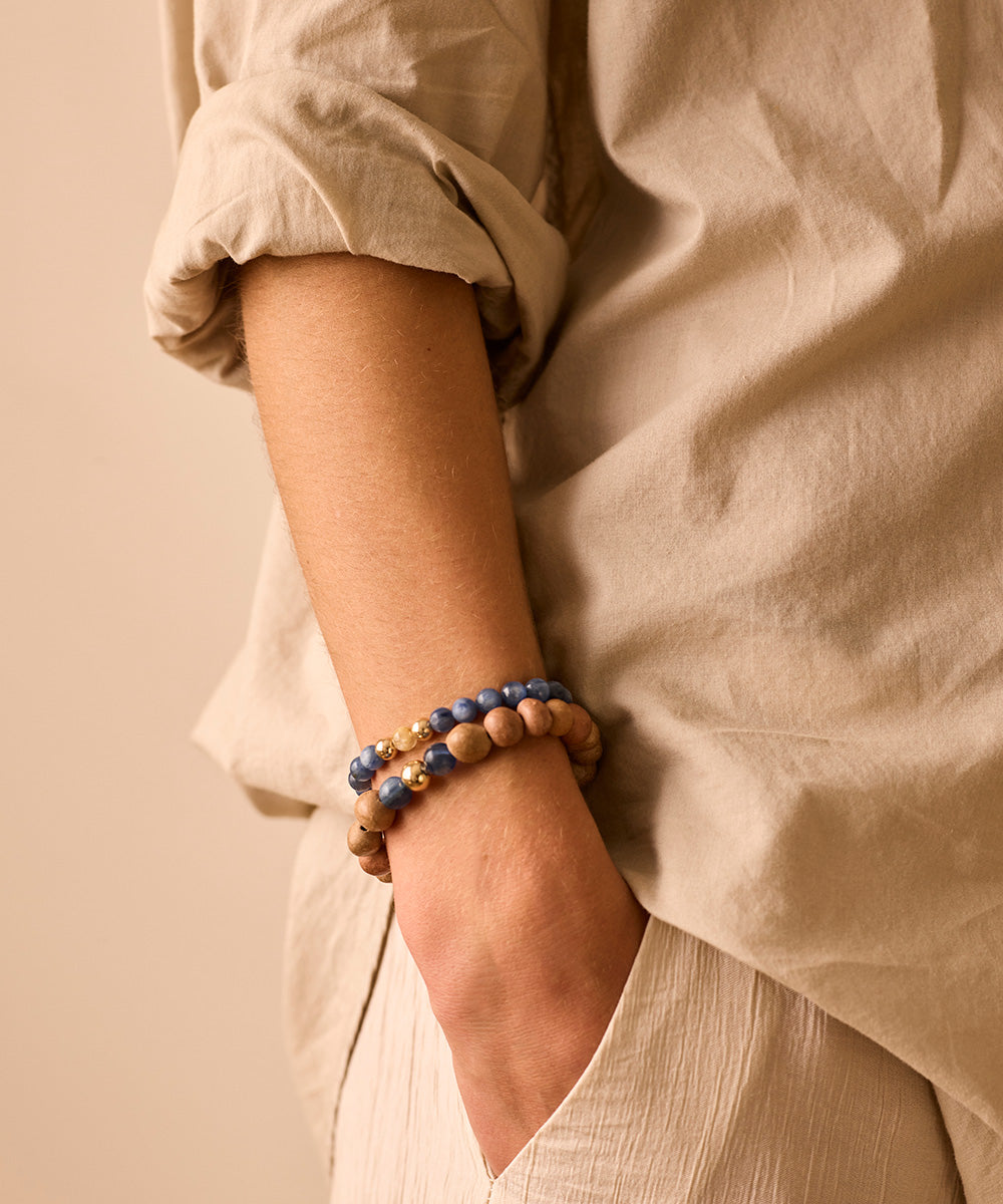 INNER HARMONY BRACELET WITH RUTILATED QUARTZ & KYANITE