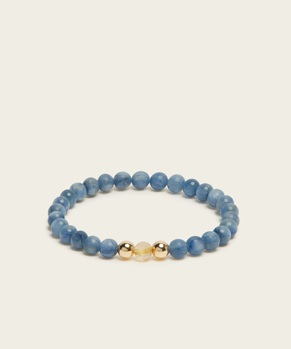 INNER HARMONY BRACELET WITH RUTILATED QUARTZ & KYANITE