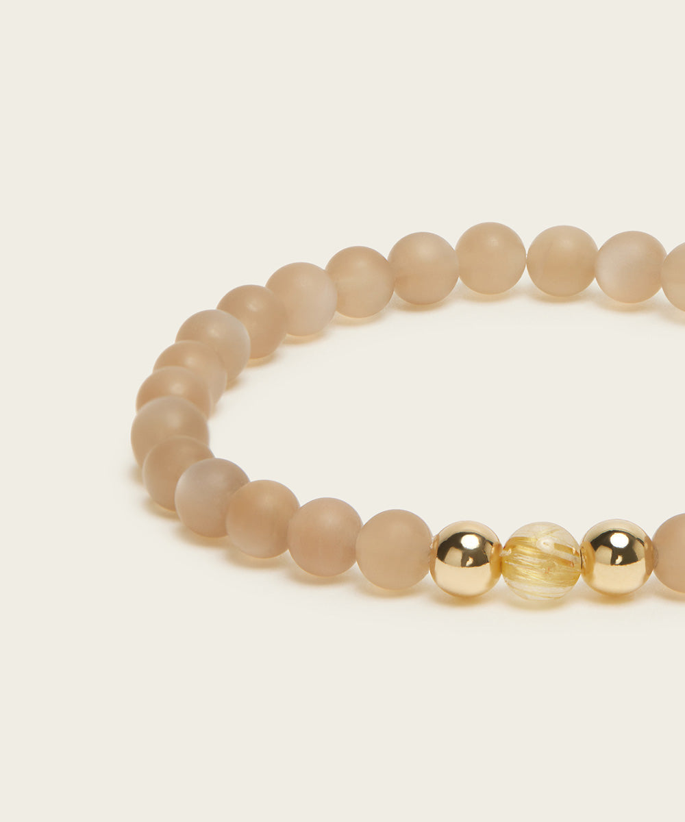 INNER HOPE BRACELET WITH RUTILATED QUARTZ & MOONSTONE
