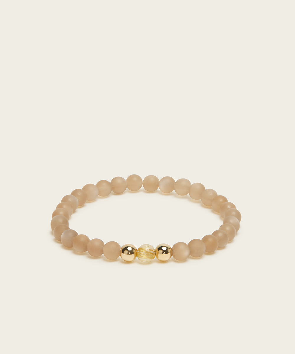 INNER HOPE BRACELET WITH RUTILATED QUARTZ & MOONSTONE