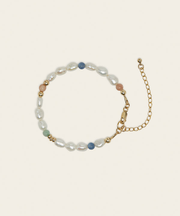 ISLAND DREAMS BRACELET WITH PEARL, KYANITE, SUNSTONE & JADE