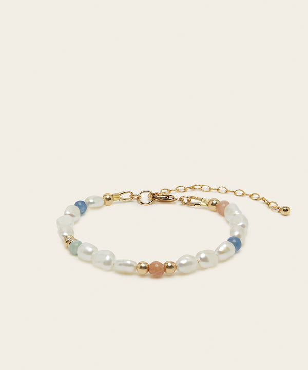 ISLAND DREAMS BRACELET WITH PEARL, KYANITE, SUNSTONE & JADE