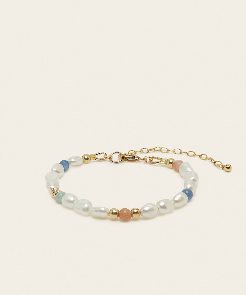 ISLAND DREAMS BRACELET WITH PEARL, KYANITE, SUNSTONE & JADE