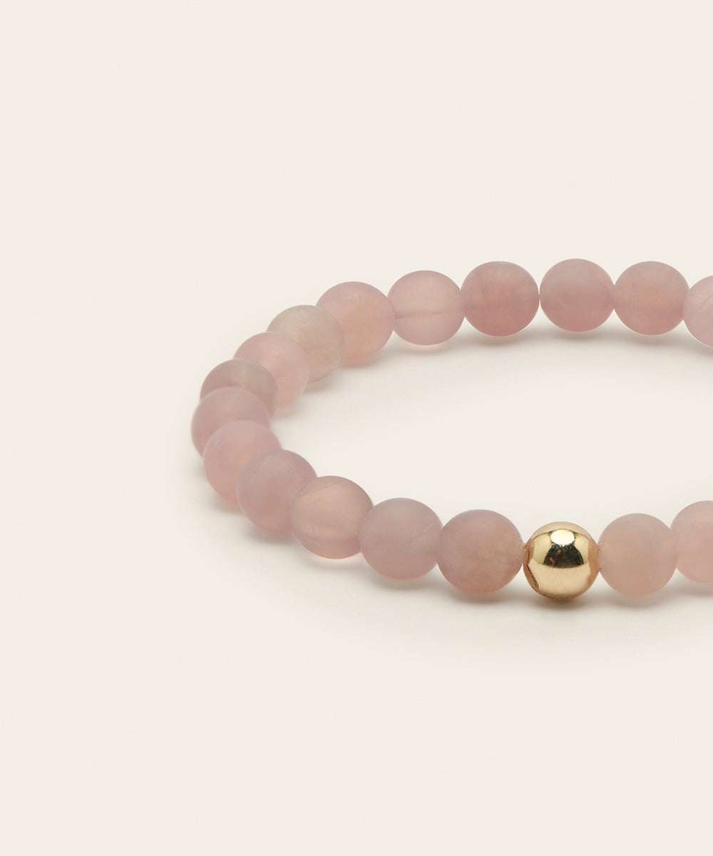 KIDS LOVE BRACELET WITH ROSE QUARTZ